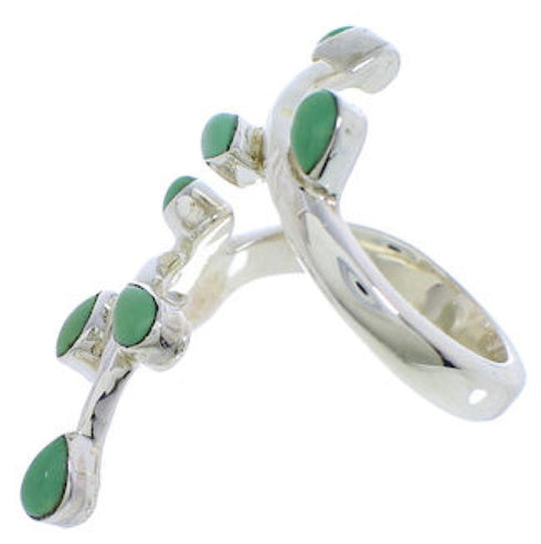 Turquoise Southwestern Sterling Silver Jewelry Ring Size 7-3/4 EX22828